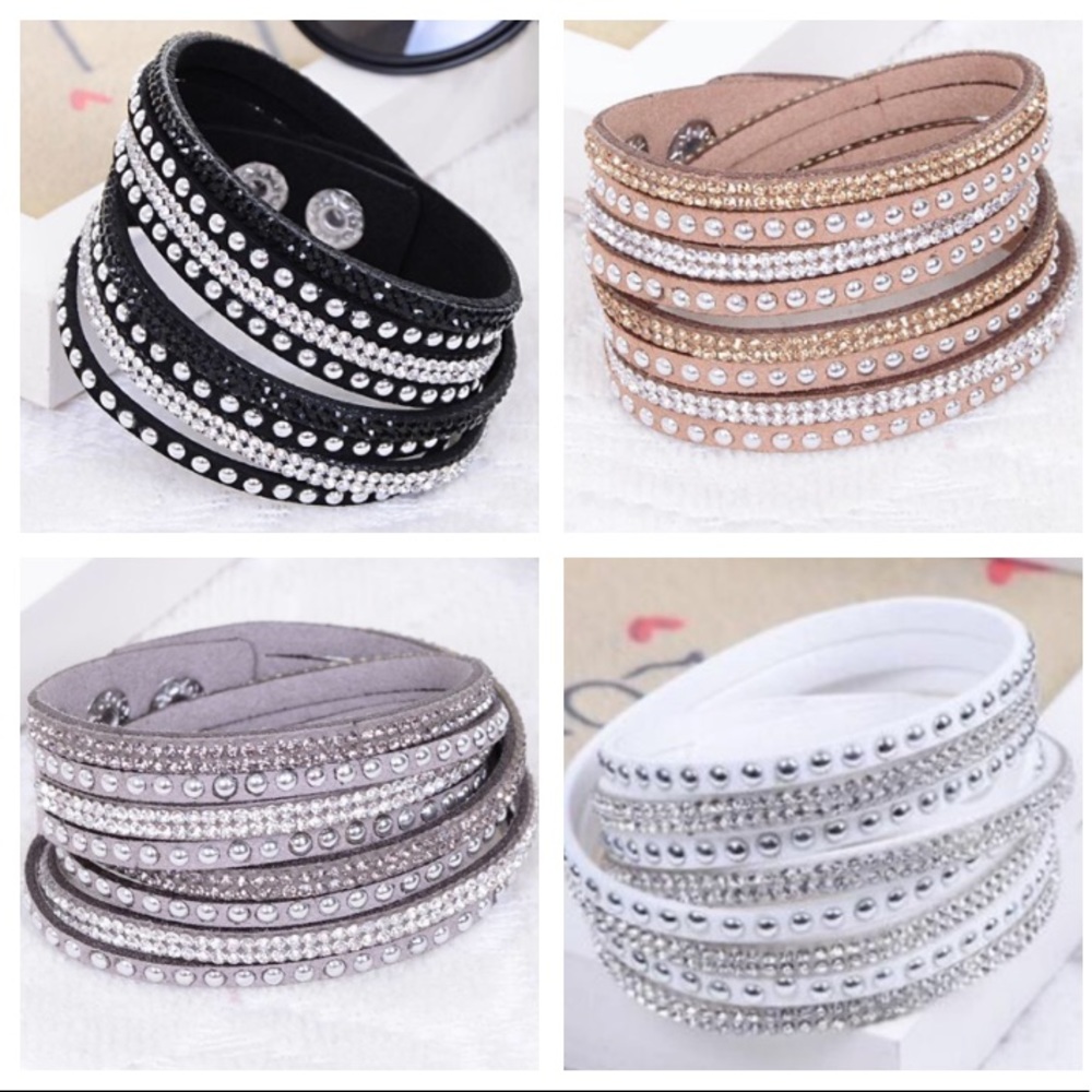 Rhinestone Leather Wrap Bracelet⭐️ 2 for 18❗️